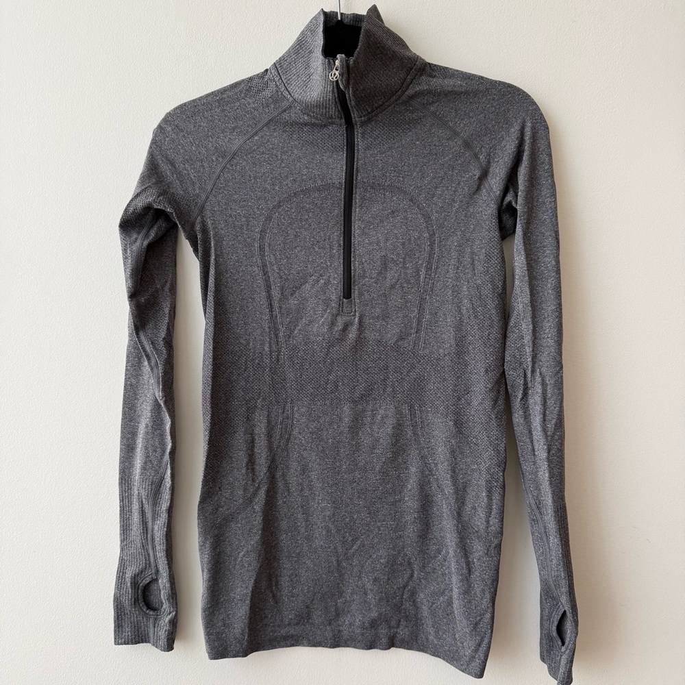 Lululemon Run Swiftly Gray Quarter-Zip Pullover, Size 6